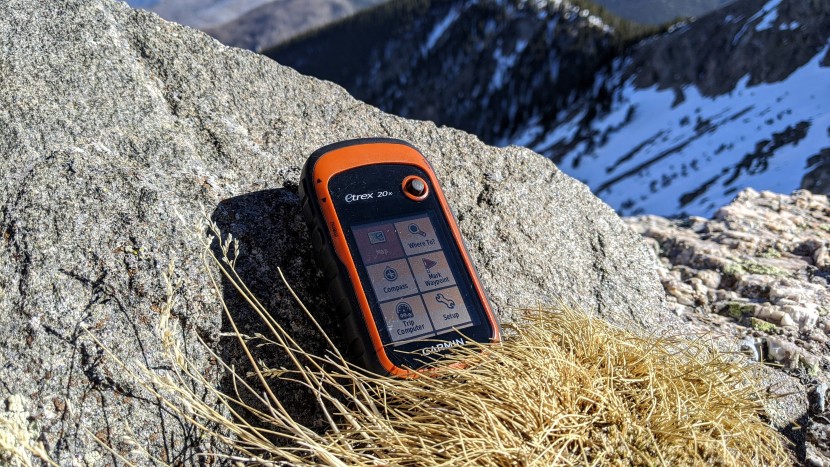 garmin etrex 20x - the layout is simple: a single menu with large icons, and is...