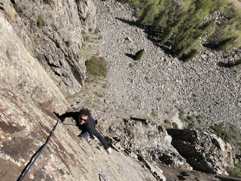 black diamond camalot z4 - john schaefer not aid climbing as he seconds a pitch on the 8-pitch...