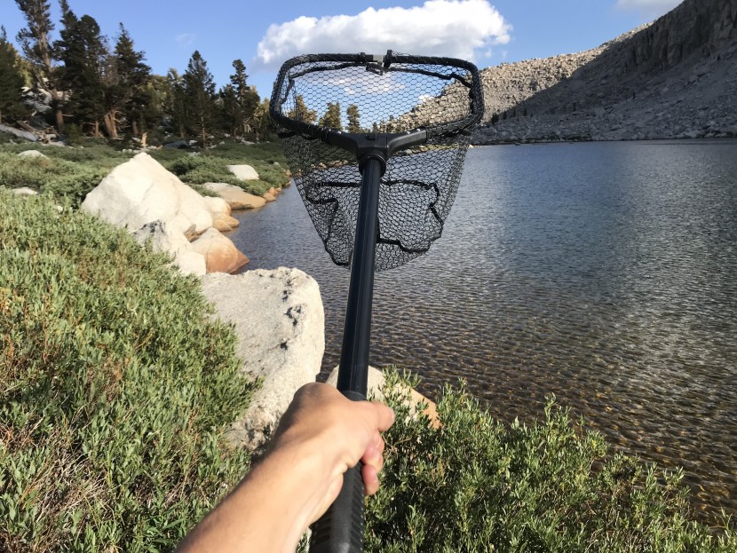 fishing net - with a sturdy handle, robust hinges on the folding portion of the...