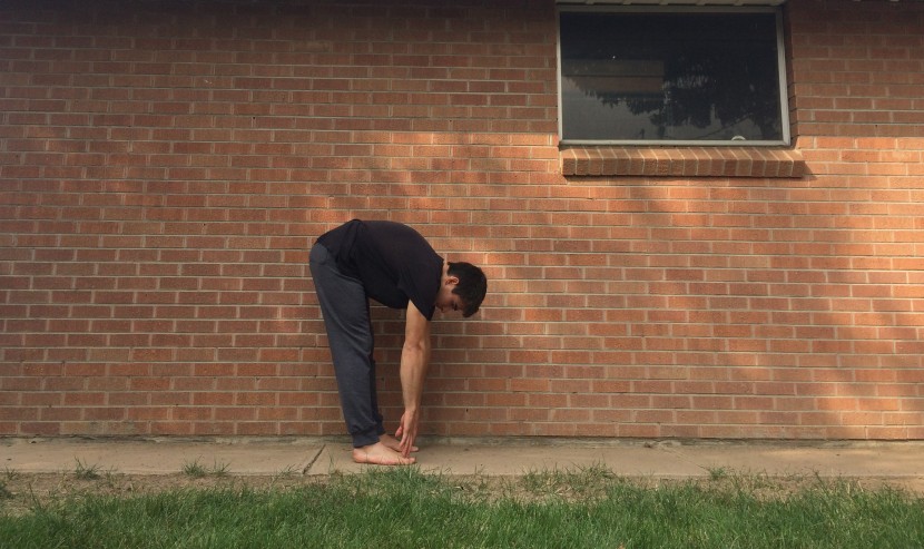 testing the mobility of the hane's men's jogger sweatpants with...