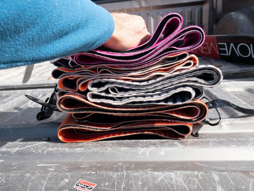 pomoca race back fix - comparative bulk of some different skin options. top to bottom:...