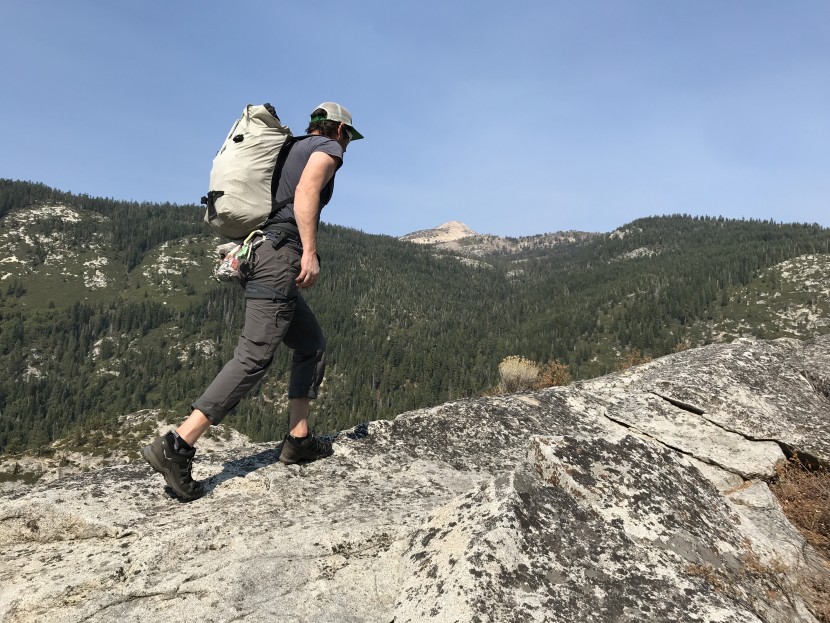 salewa mountain trainer lite gtx - walking off the exposed slabs atop lovers leap after climbing a...