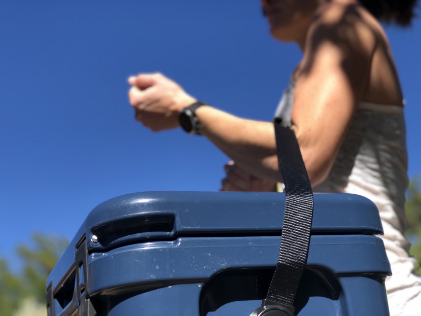 cooler - the over-the-top handle of the yeti roadie 24 is made of flexible...