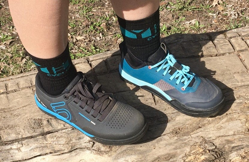 five ten freerider pro for women - both shoes feature reinforced eyelets and a lace retainer, but very...