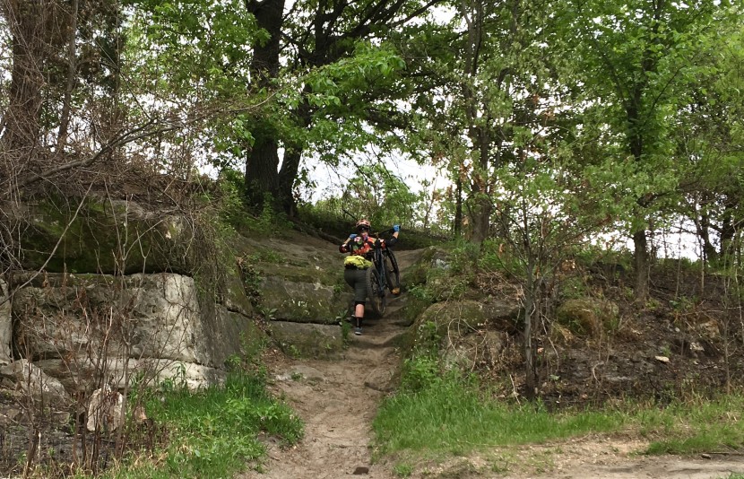 ride concepts hellion for women - here we're giving our shoes a little hike-a-bike test on a limestone...