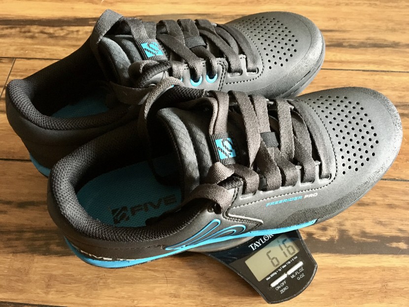 five ten freerider pro for women - a us 8 women's weighs 616 grams for the pair, one of the lightest...
