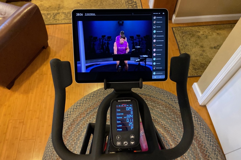 schwinn ic4 - you can do manual workouts, or you can sync your device to follow...