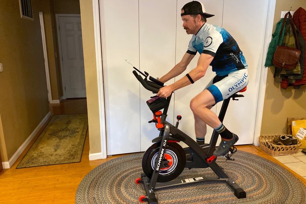 schwinn ic4 - the ic4 has loads of handlebar and seat adjustment, both vertically...