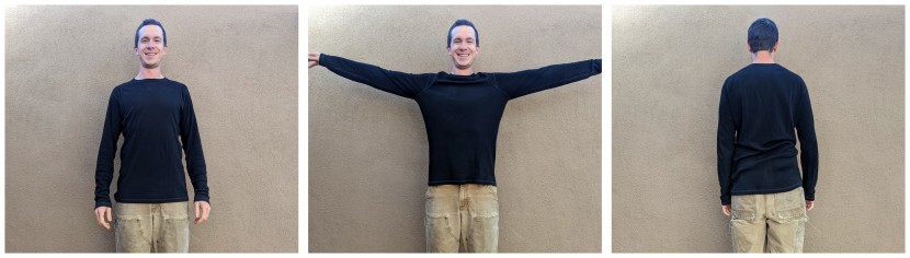 smartwool merino 250 crew - our head tester is 5'10", 155lbs, wearing a size medium.
