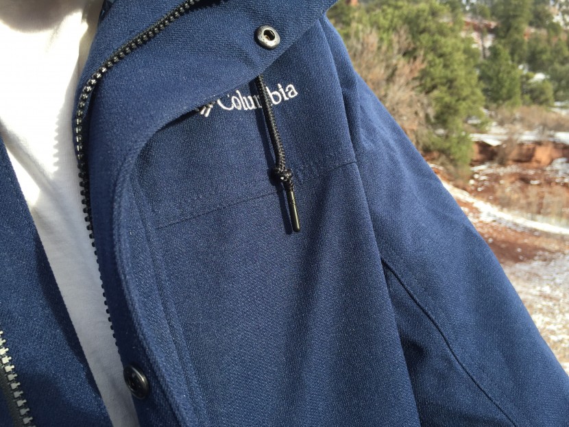 columbia boundary bay long - the exterior fabric is soft and feels like felt, which is very...