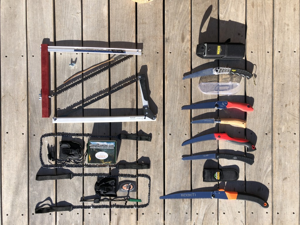 folding saw - our test fleet of folding saws.