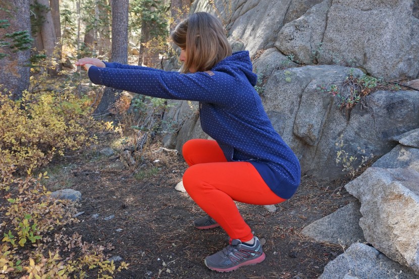 we tested the ease of movement by doing twenty squats, as well as a...