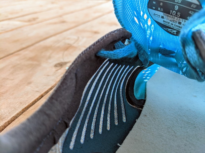 between the thin mesh tongue and the see-through tpu upper, there is...