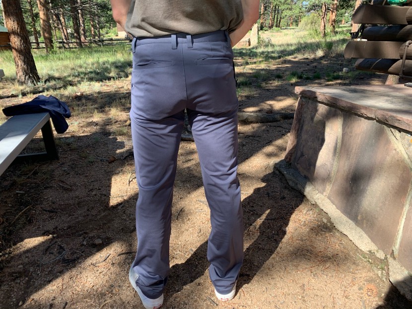 the form-fitting rear of the rhone commuter pants