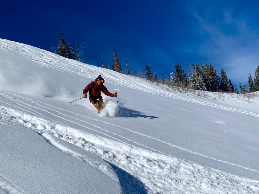 columbia last tracks - one final powder run in the last tracks. while this jacket isn't...