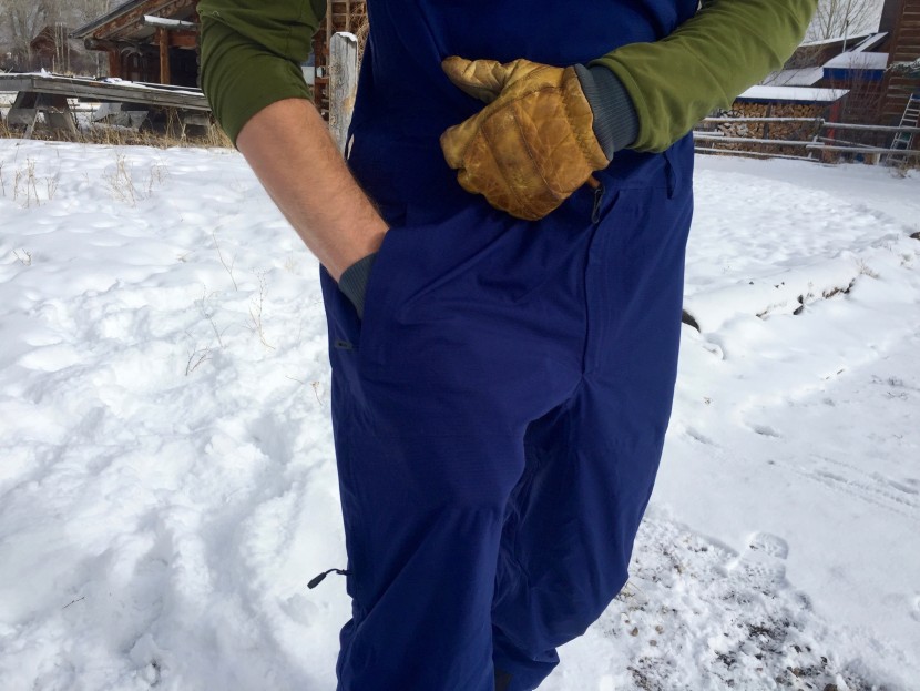 outdoor research carbide bib - the carbide's hand pockets are very deep, sometimes to a fault...