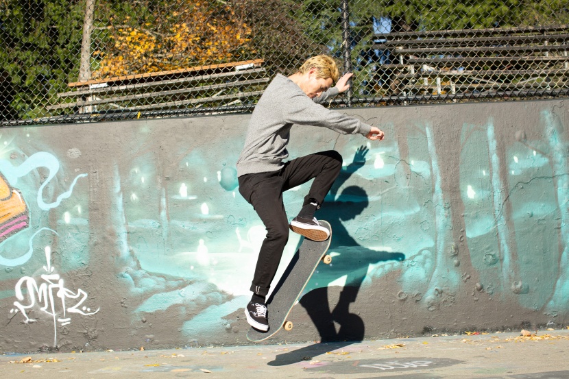 the waffle sole of the vans authentic is super grippy and helps adam...