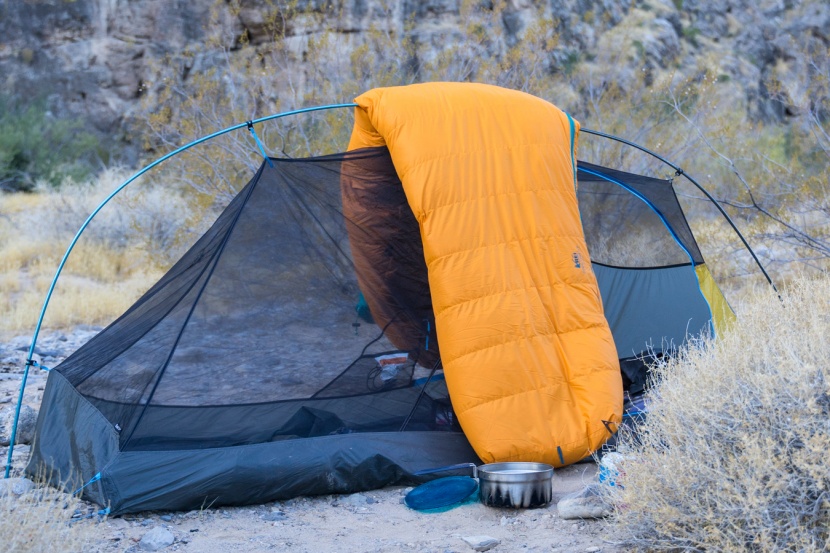 rei co-op down time 0 - a dwr treatment prevents condensation from soaking into the shell...