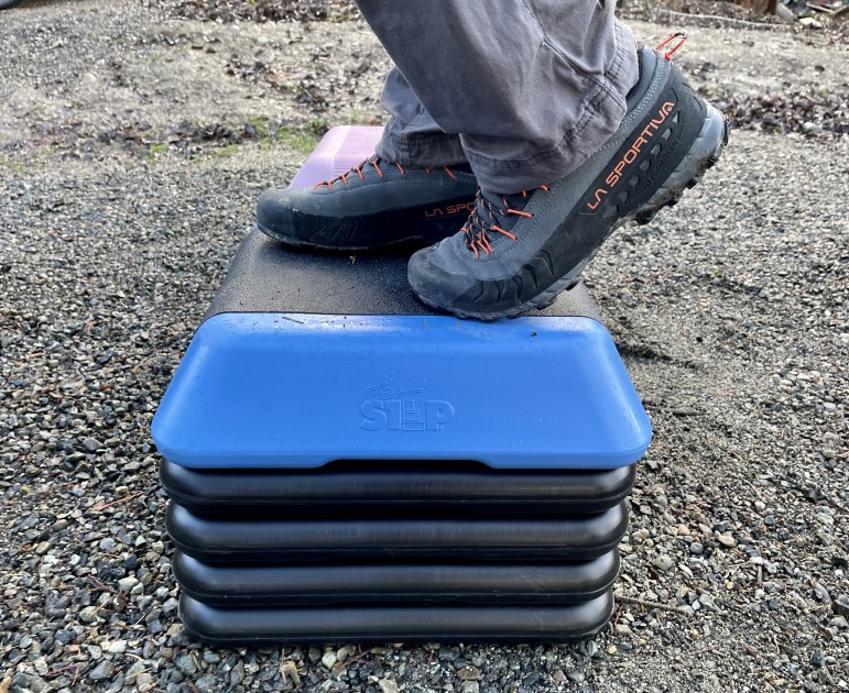 exercise step platform - we also tested each step beneath the jumps of a 165-pound man.