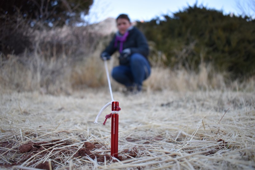 tent stakes - pull testing the msr mini, whereby we were impressed by the strength...