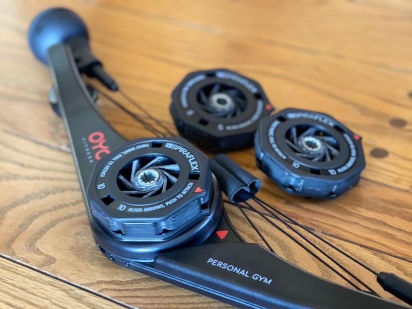 portable home gym - the oyo personal gym uses cables and pulleys rather than resistance...