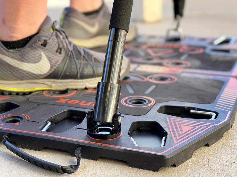 portable home gym - the gonex is the only model we tested that includes a post landmine...