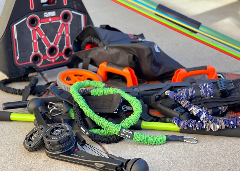 exercise equipment - portable home gyms have an assortment of pieces, from resistance...