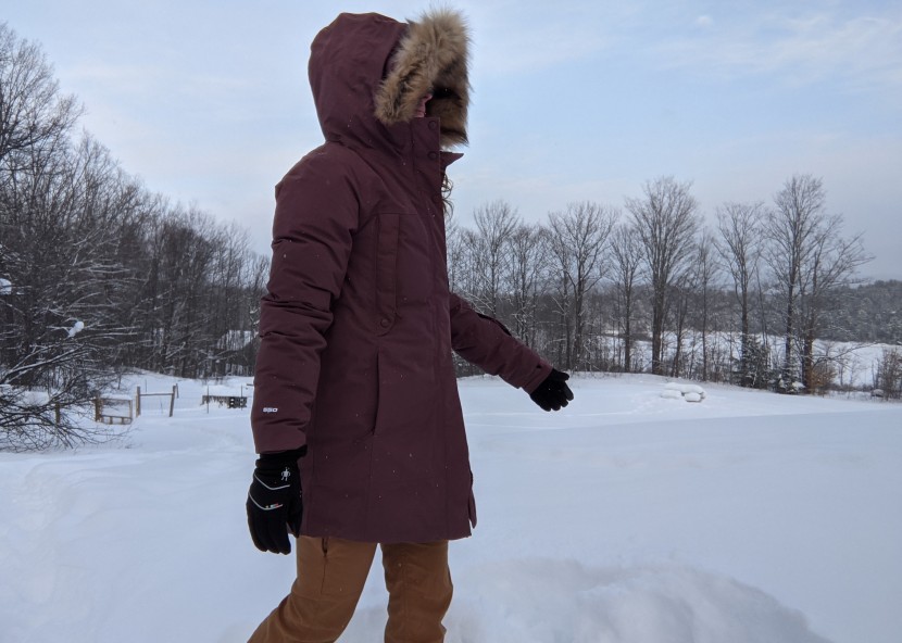 the north face outer boroughs parka for women - the extended hood does a great job of protecting your face, but...