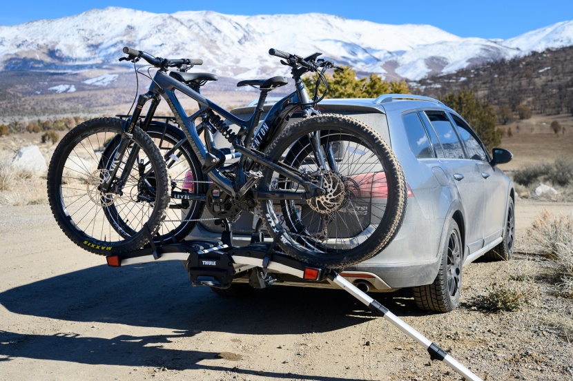 thule easyfold xt 2 - bikes with super long wheelbases don't play all that well. aside...