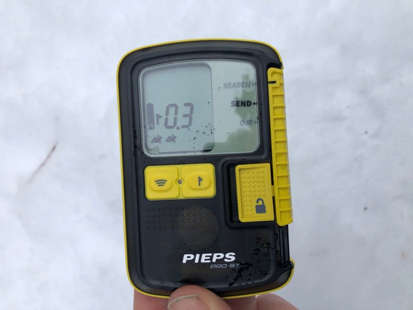 pieps pro bt - this beacon's display is easy to interpret. here, two "person" icons...