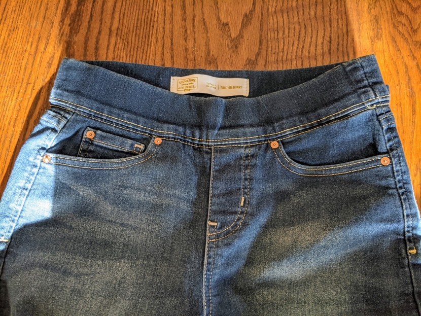 jeans womens - the mock-waistband of the levi's is comfortable, but we missed...