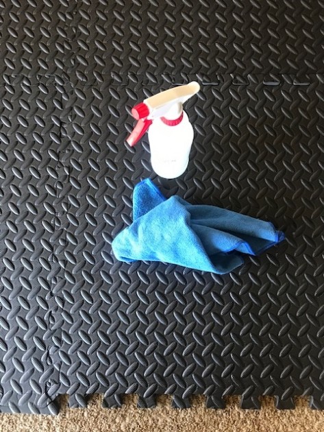 the prosource puzzle fit exercise mat is made with waterproof foam...