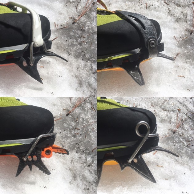 lowa alpine expert gtx - the alpine expert with petzl (left) and grivel (right) crampons.
