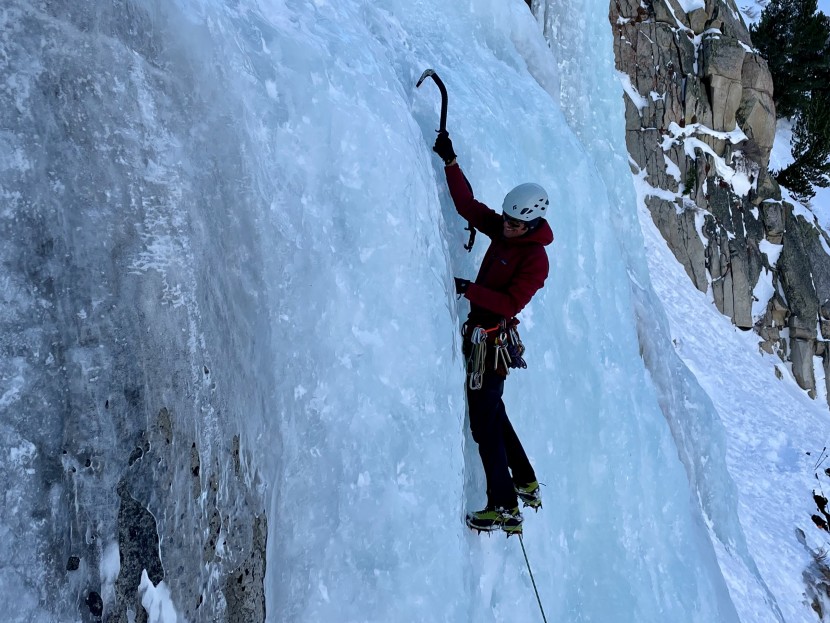 lowa alpine expert gtx - the alpine expert gtx provided a stable platform to place screws from.