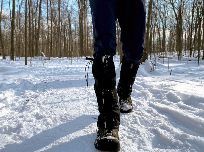 rab muztag gtx - these knee-high gaiters are great for travel in the snow.