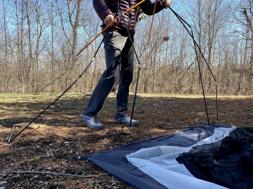 rei co-op half dome sl 2+ - the pole structure takes some time to sort out.