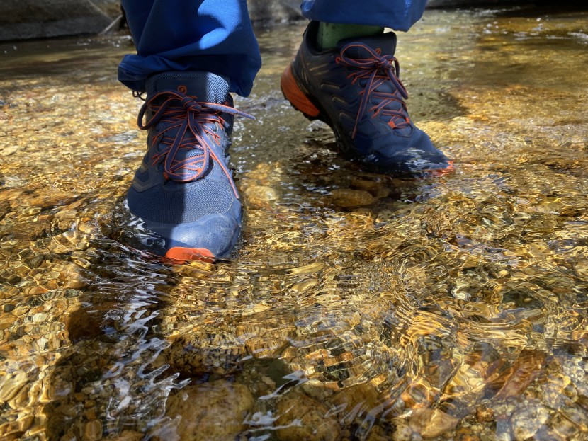 scarpa rush low gtx - adequate for shallow crossings, the gore-tex lining did its job as...