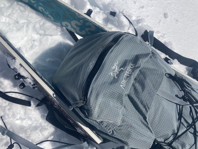 arc'teryx alpha ar 55 - the front-facing zipper made access much easier when we were...