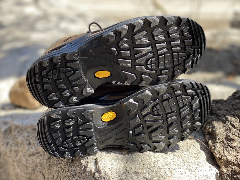 lowa renegade gtx mid - the lugs on this vibram sole grip well in wet and dry conditions.