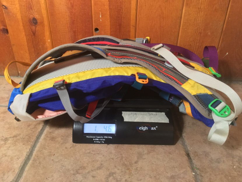 cotopaxi tarak 20l - weighing the tarak.