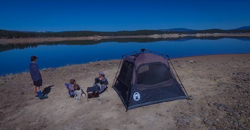 coleman 4-person cabin with instant setup - a top-down view of the small but fast coleman cabin.