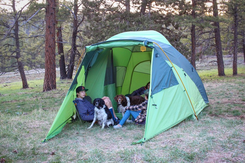 big agnes tensleep station 6 - the family enjoying an evening inside, yet outside thanks to this...