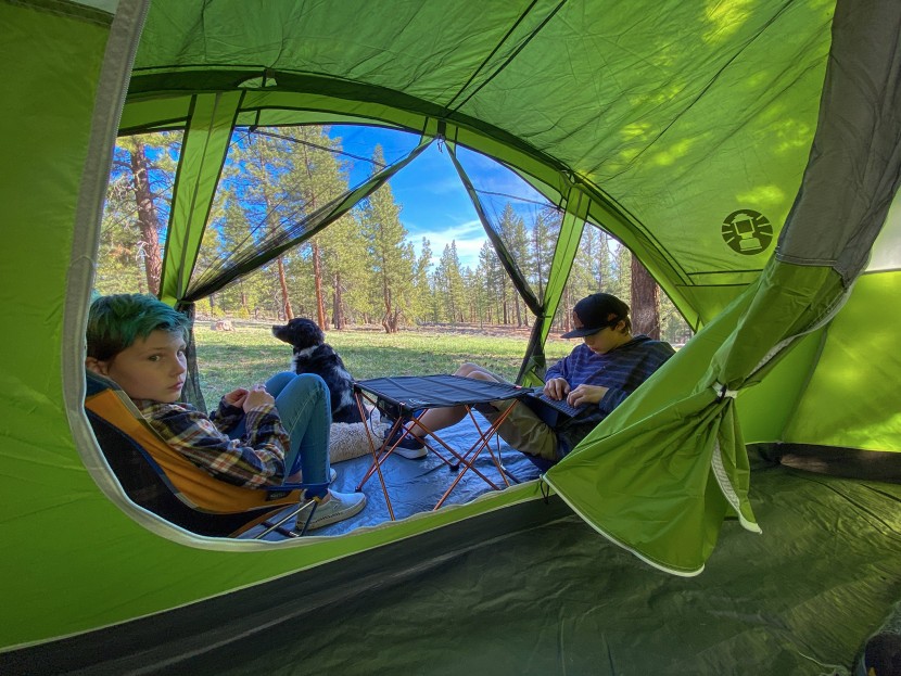 coleman evanston screened 6 - the door that only opens halfway? a very odd and inconvenient way...