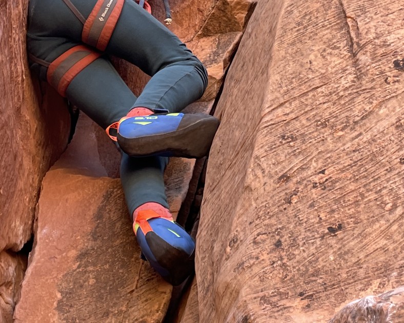 five ten kirigami - soft rubber enables you to feel the rock which can improve technique...