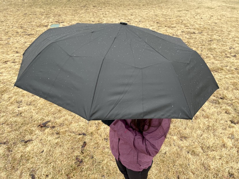 repel windproof travel - not the deepest canopy but still adequate for fair rain protection.