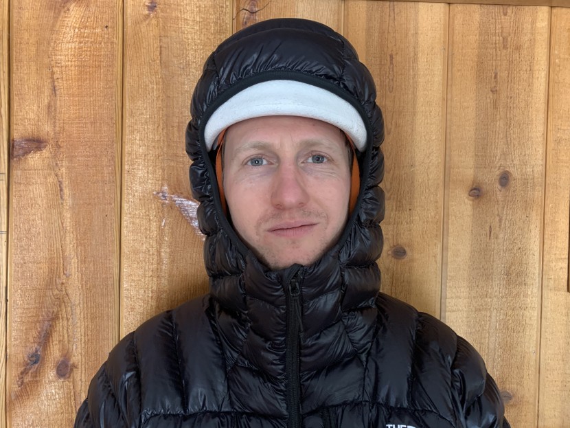 the north face summit down - the oversized hood easily fits over a helmet.