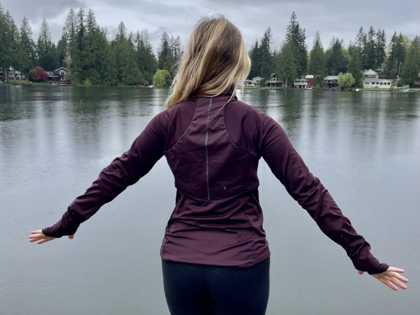 the reflective stripe down the back adds a bit of safety by making...