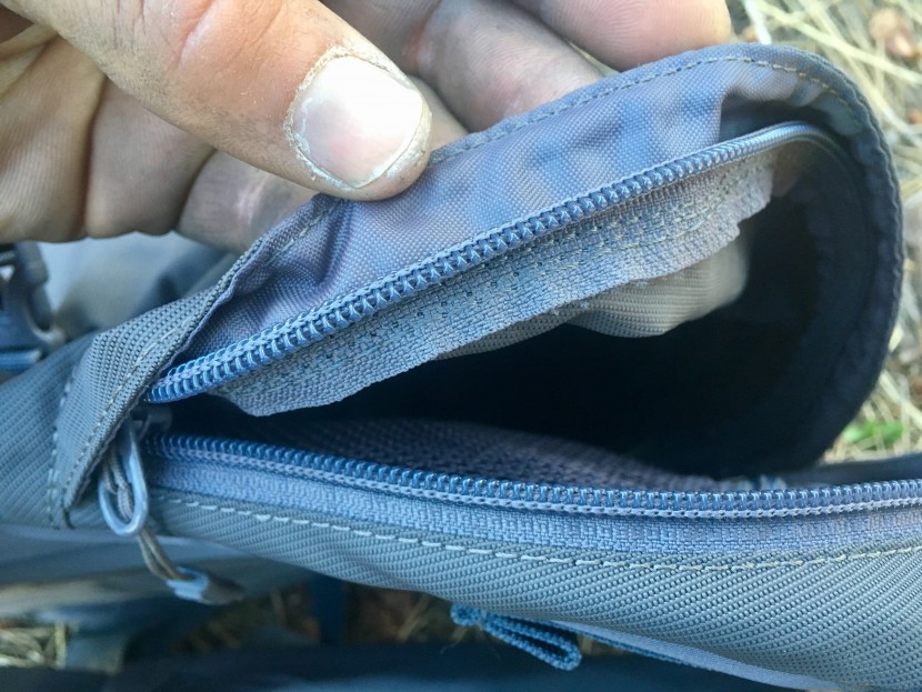 petzl bug - we like that the number 8 zipper is protected by a flap.