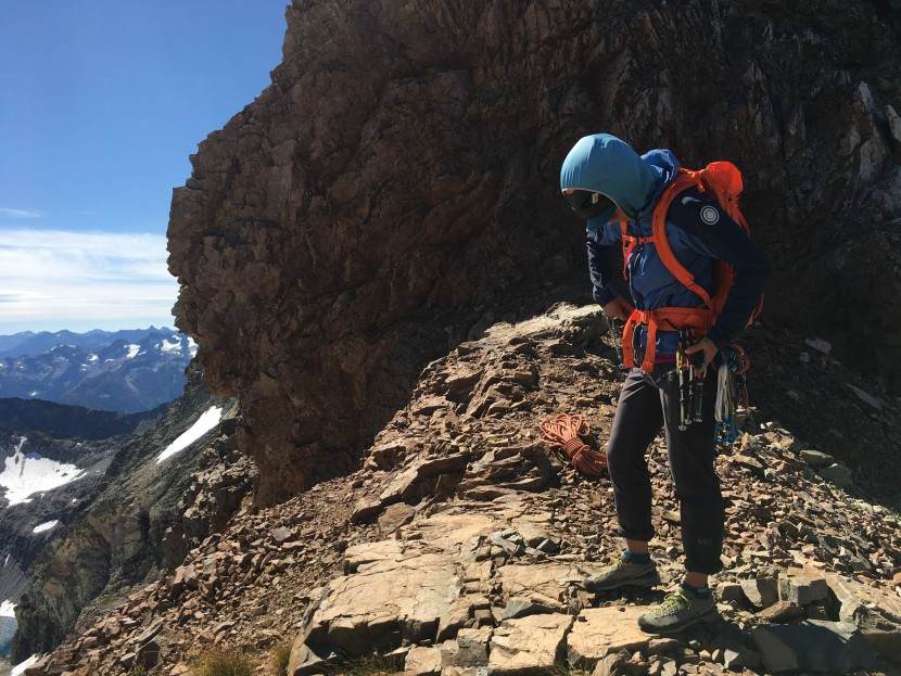 gregory alpinisto lt 38 - racking up for the north ridge of black peak with the gregory...