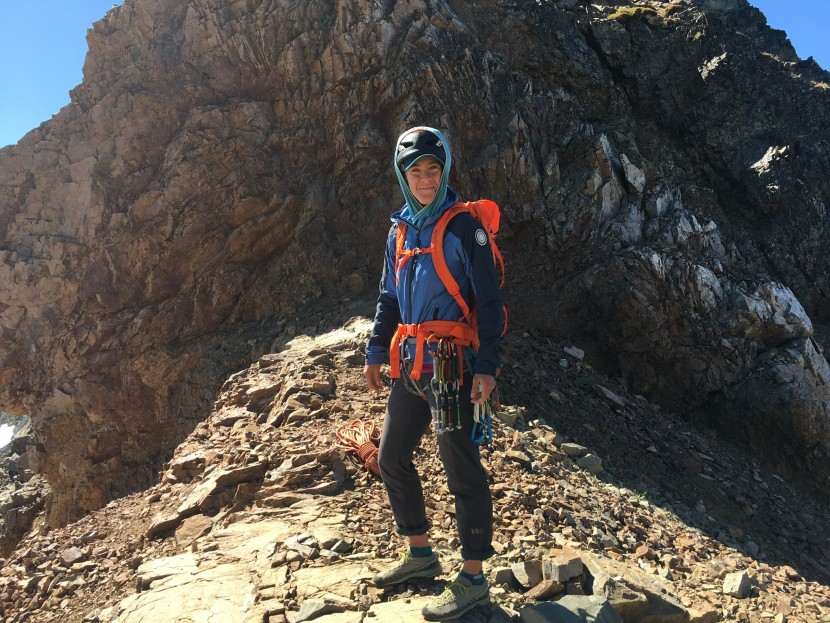 getting ready to explore up high with the alpinisto pack.